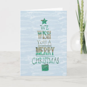 Green and Gold Tree Holiday Card