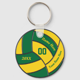 Green and Gold Volleyball Party Favours Keychains