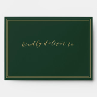 Green and Gold Wedding Envelopes