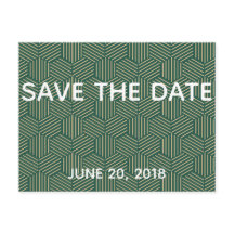 Green and Gold Wedding Save the Date
