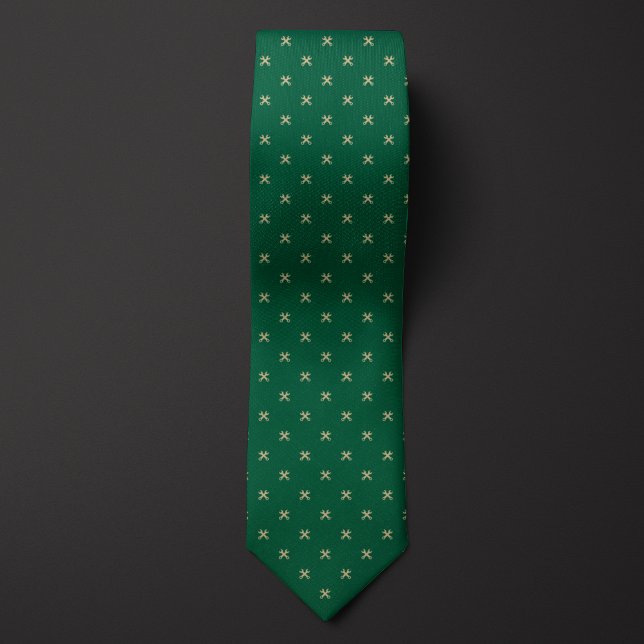 Green and Gold Wrench Pattern Tie (Creator Uploaded)