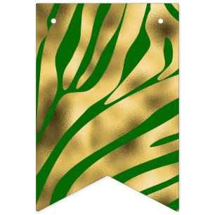 Green and Gold Zebra Bunting
