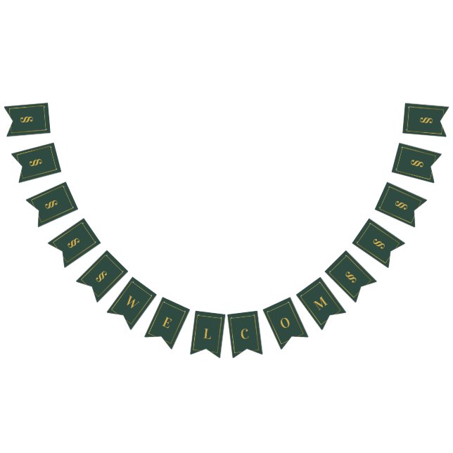 Green and Golden Bunting Banner for Personalised  (All)