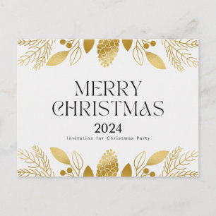 Green and golden Festive Christmas Thank You Card