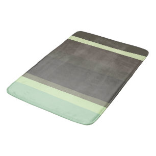 green and grey Abstract Stripes Bath Mat