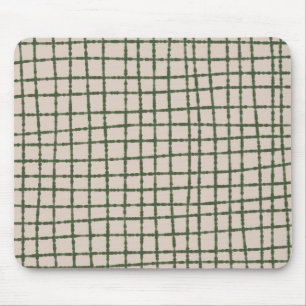 Green and Grey Check Pattern Modern and Minimal Mouse Mat