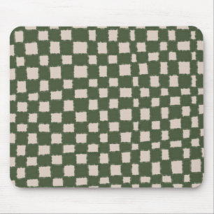 Green and Grey Chequerboard Pattern Stylish  Mouse Mat
