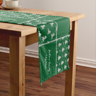 Green and Grey Family Medium Table Runner