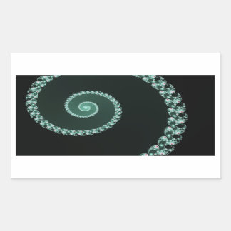 Green and Grey Fractal Spiral Rectangular Sticker