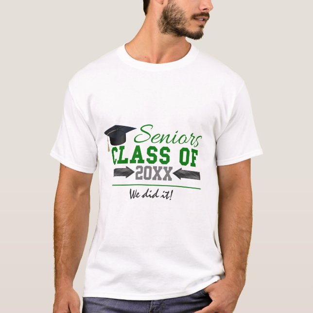 Green and  Grey Graduation T-Shirt (Front)