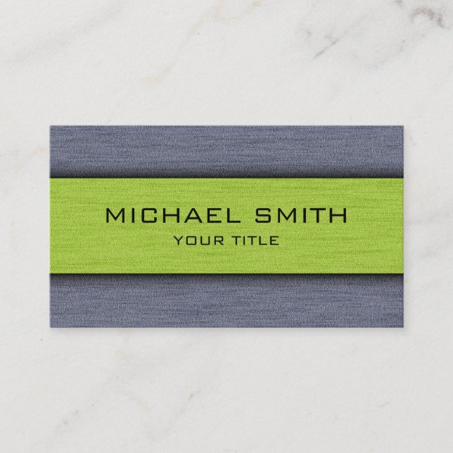 Green and Grey Professional Modern Business Card (Front)