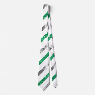Green and grey Stripe Glitter gift for men Tie
