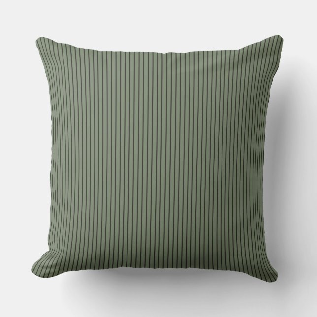 green and grey stripes cushion (Front)