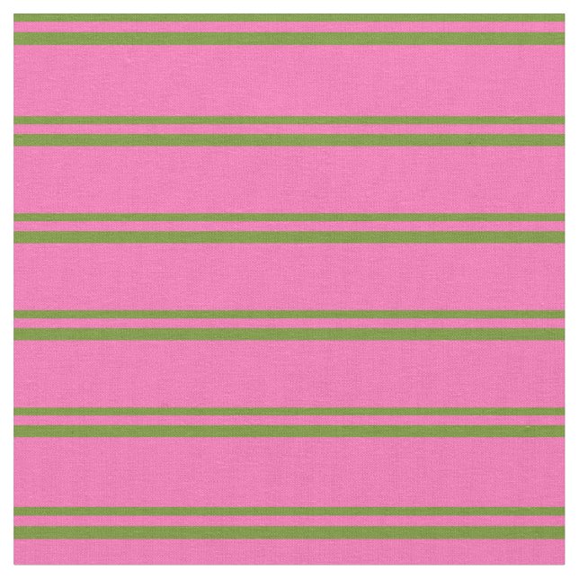 Green and Hot Pink Coloured Lined Pattern Fabric (Close Up)