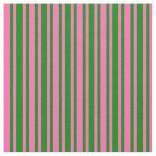 Green and Hot Pink Coloured Lined Pattern Fabric