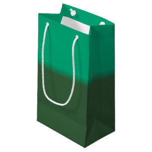 Green and Hunter Green Ombre Small Gift Bag