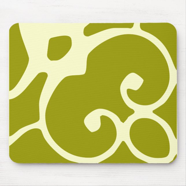 green and ivory design mousepad (Front)