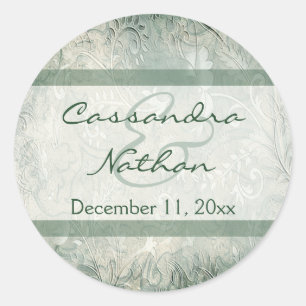 Green and Ivory Floral Envelope Seal