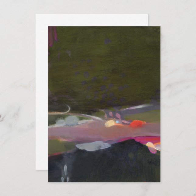 Green and Jewel Tones Abstract Art Painting Card (Front/Back)