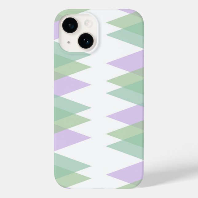 Green and lilac triangles Case-Mate iPhone case (Back)