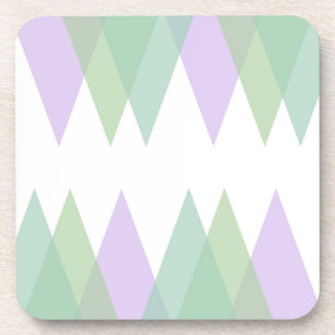 Green and lilac triangles coaster