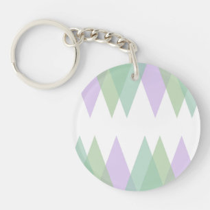 Green and lilac triangles key ring