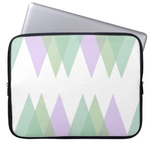 Green and lilac triangles laptop sleeve