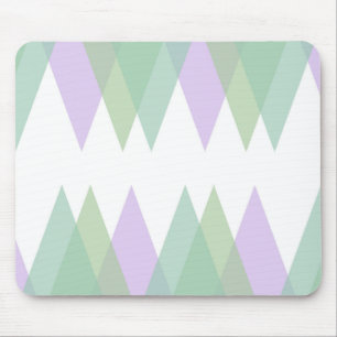 Green and lilac triangles mouse mat