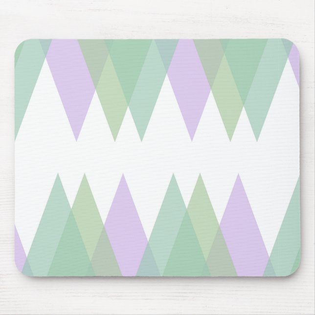 Green and lilac triangles mouse mat (Front)