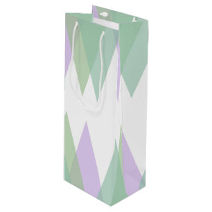 Green and lilac triangles wine gift bag