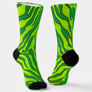 Green And Lime Tiger Stripes Animal Print 1 Socks