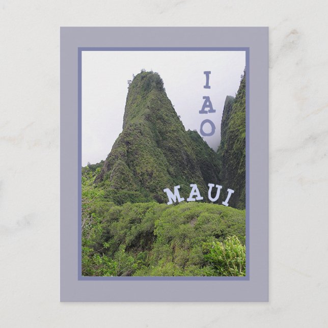 GREEN AND LUSH MAUI'S IAO VALLEY POSTCARD (Front)
