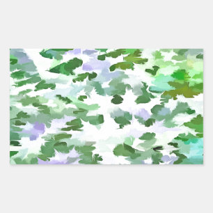 Green and Mauve Camouflage Pattern Rectangular Sticker