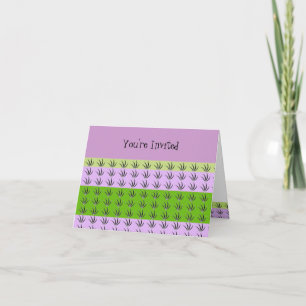 Green and Mauve Grass Invitation