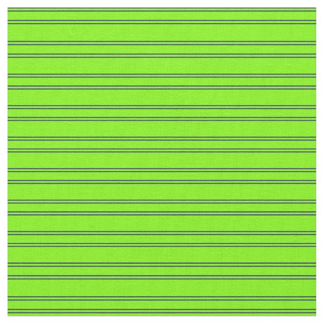 Green and Midnight Blue Coloured Lines Fabric (Close Up)