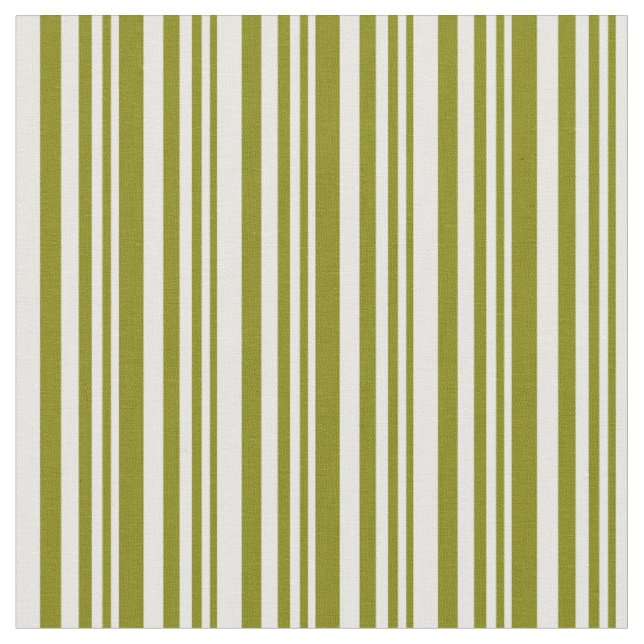 Green and Mint Cream Coloured Lines Pattern Fabric (Close Up)