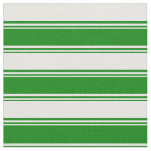 Green and Mint Cream Coloured Stripes Pattern Fabric