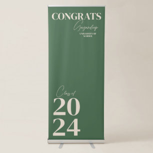 Green and Modern Graduation Party Retractable Banner