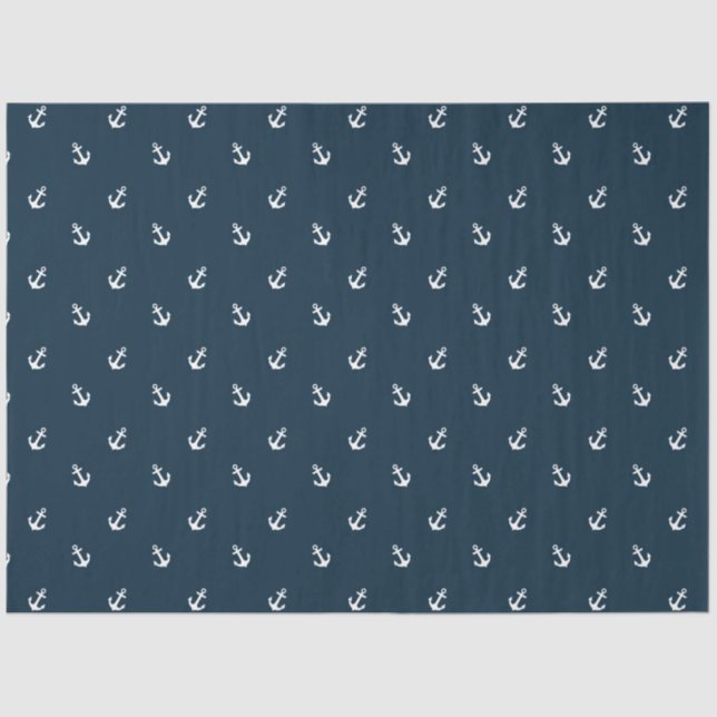 Green and Navy  Nautical Series Design 16 Tissue Paper (Front)
