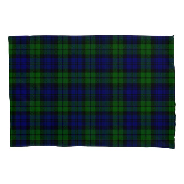 Green and navy Tartan Pillowcase (Front)