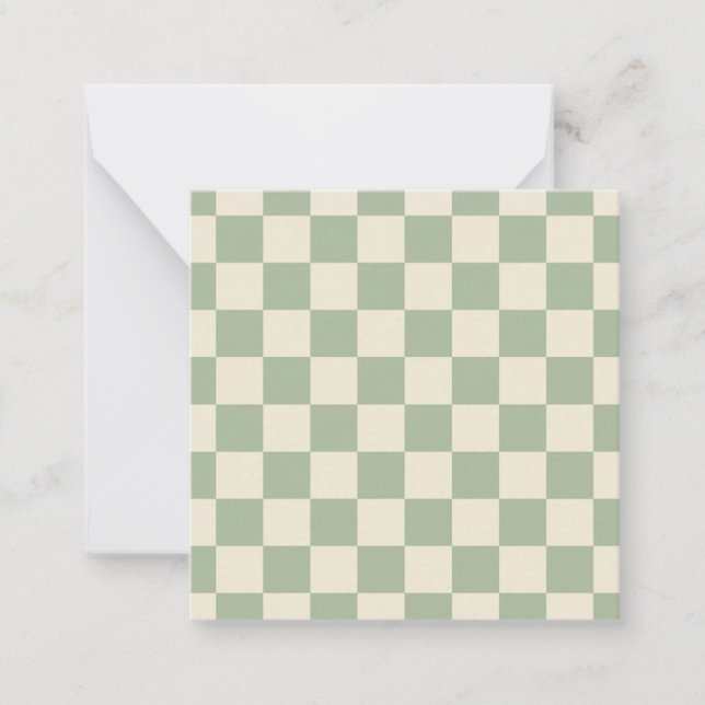 Green and Off White Chequerboard Card (Front)