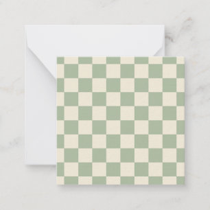 Green and Off White Chequerboard Card