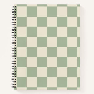 Green and Off White Chequerboard Notebook