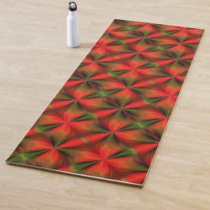 Green And Orange Abstract Pattern Yoga Mat