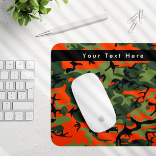 Green and  Orange Camo, Camouflage, Military, Army Mouse Mat