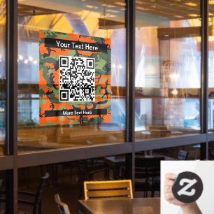 Green and Orange Camo, Camouflage, Military, Army Window Cling