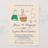 Green and Orange Chemistry Wedding Invitations