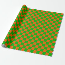 Green and Orange Chequerboard Pattern