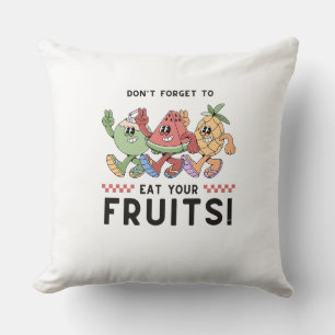 Green and Orange Groovy Fruits Cushion