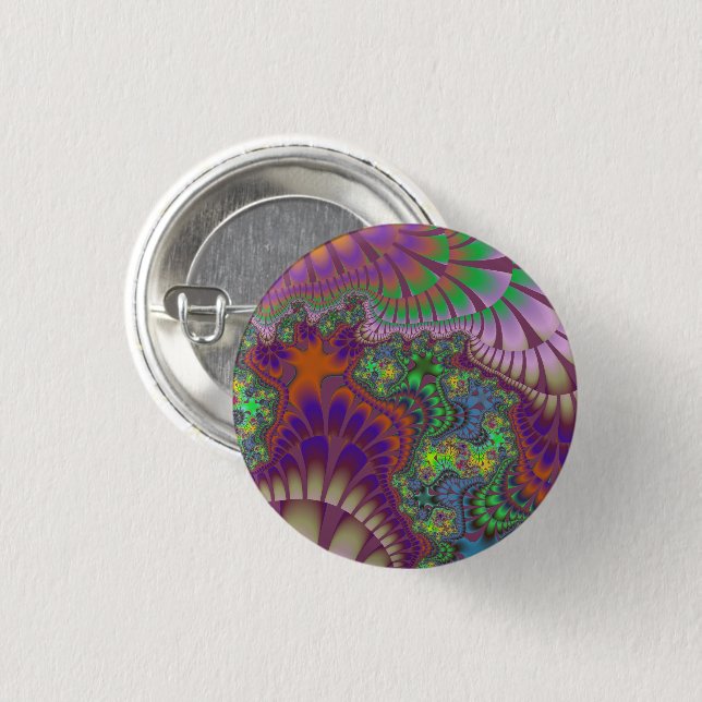 Green and Orange Melt 3 Cm Round Badge (Front & Back)
